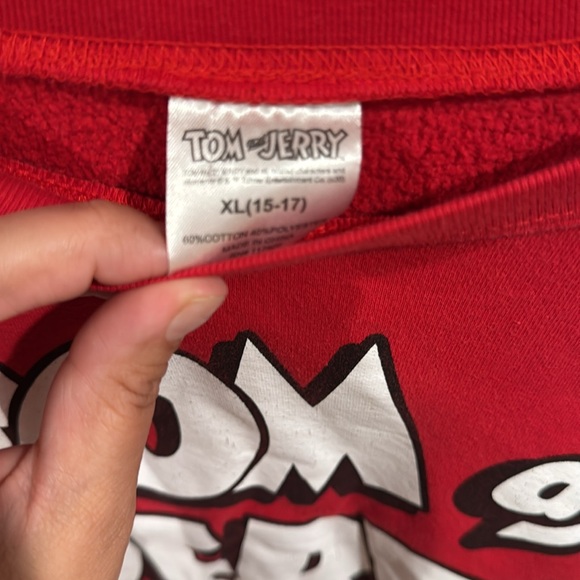 Women’s Tom and Jerry Red XL crewneck sweater relaxed fit - Picture 4 of 9